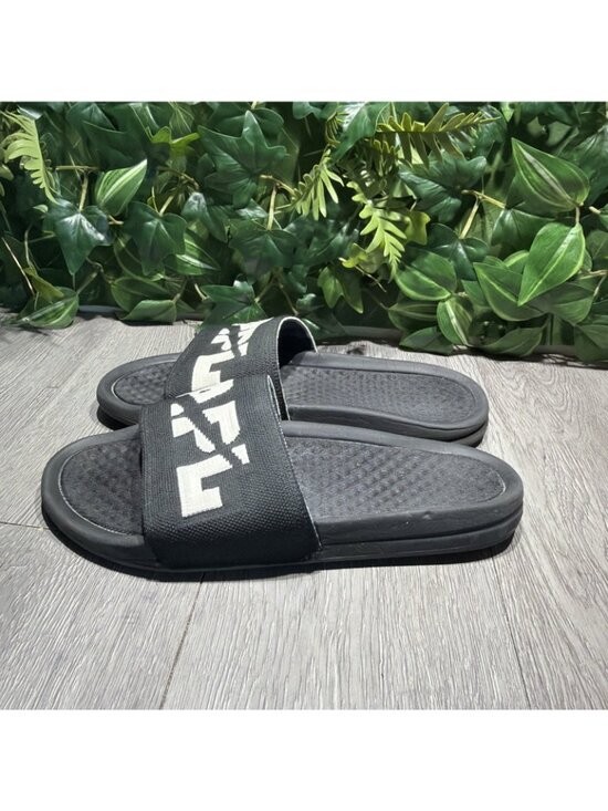 APL BL Techloom Sz 10 Euro 41 Slides Sandals Black with White Recovery main image 4